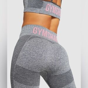 NWT Gymshark Flex Cycling Shorts Charcoal Marl/Pink Size XS